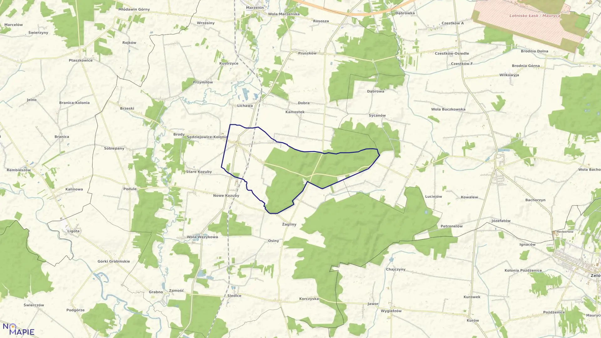 Mapa obrębu SĘDZIEJOWICE w gminie Sędziejowice