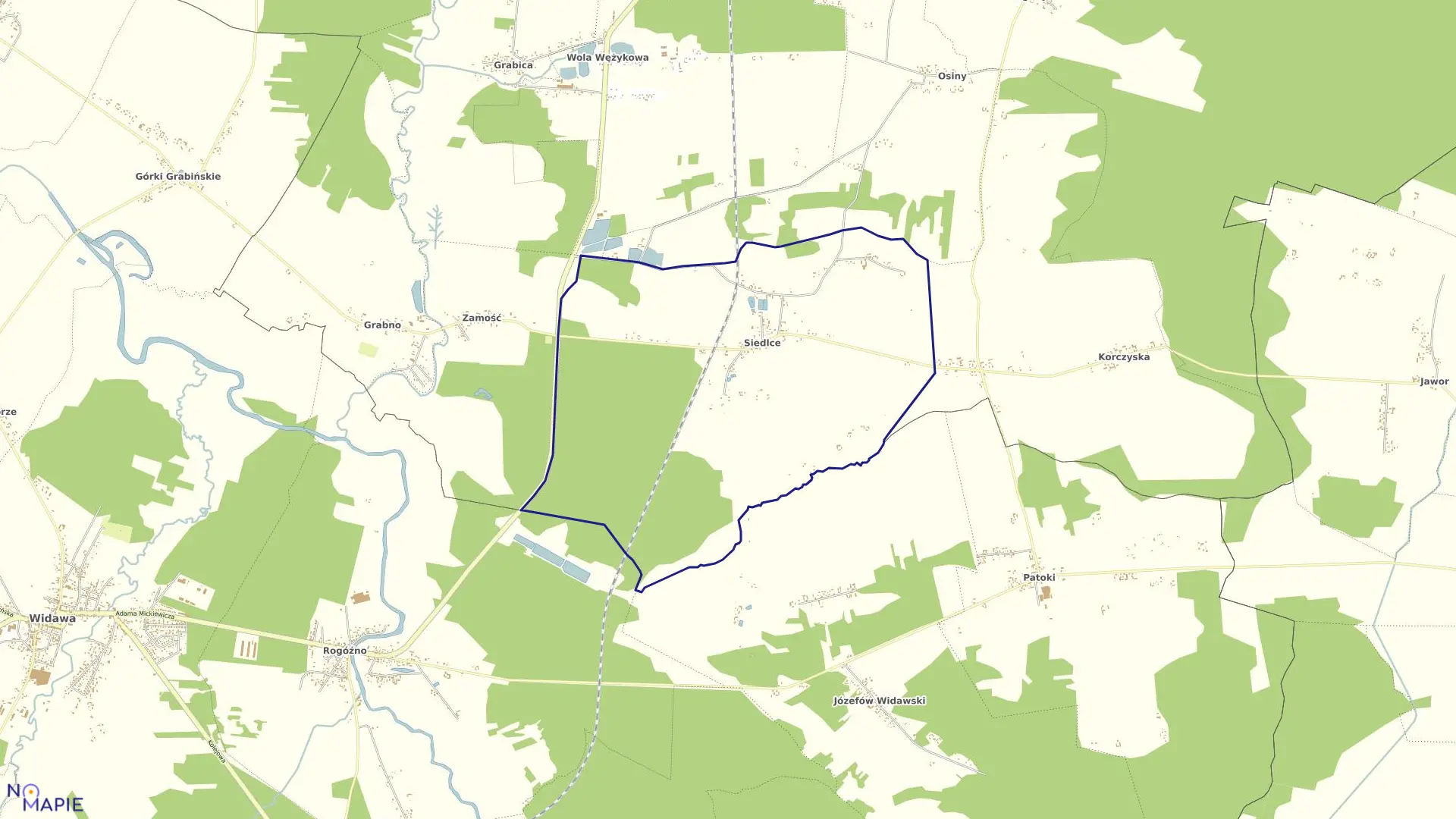 Mapa obrębu SIEDLCE w gminie Sędziejowice